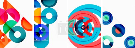 Circles and rings geometric backgrounds. Posters for wallpaper, business card, cover, poster, banner, brochure, header, website
