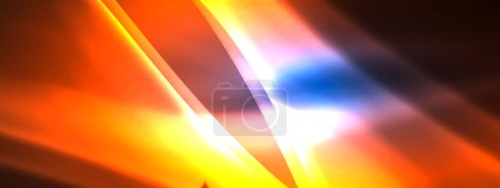 Ilustración de Luz de neón ondas brillantes y líneas de fondo conjunto de papel pintado, tarjeta de visita, cubierta, cartel, pancarta, folleto, encabezado, sitio web - Imagen libre de derechos