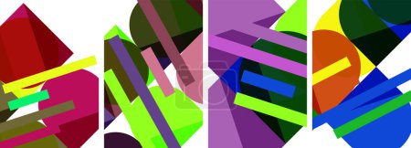 Illustration for Geometric composition abstract background poster set for wallpaper, business card, cover, poster, banner, brochure, header, website - Royalty Free Image