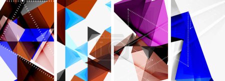 Illustration for Triangle blend geometric concept poster designs for wallpaper, business card, cover, poster, banner, brochure, header, website - Royalty Free Image