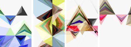 Foto de Diseño de póster de concepto geométrico de mezcla triangular para papel pintado, tarjeta de visita, cubierta, póster, pancarta, folleto, encabezado, sitio web - Imagen libre de derechos
