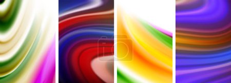 Illustration for Liquid color waves poster set for wallpaper, business card, cover, poster, banner, brochure, header, website - Royalty Free Image
