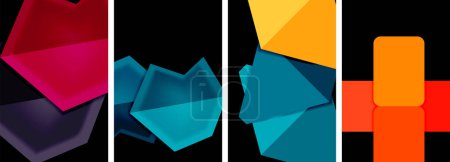 Illustration for Set of geometric abstract poster backgrounds. Vector illustration For Wallpaper, Banner, Background, Card, Book Illustration, landing page - Royalty Free Image