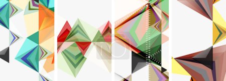 Téléchargez les illustrations : Triangle mélange géométrique concept affiche dessins pour papier peint, carte de visite, couverture, affiche, bannière, brochure, en-tête, site Web - en licence libre de droit