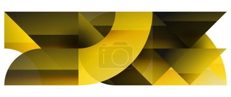 Ilustración de Ilustración vectorial cautivadora: fondo geométrico, minimalista y abstracto adornado con círculos y triángulos para papel pintado, pancarta, fondo, landing page, arte mural, invitación, impresiones, carteles - Imagen libre de derechos