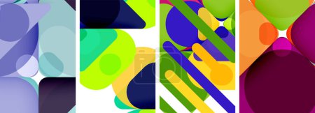 Ilustración de Elementos geométricos fondos abstractos para papel pintado, tarjeta de visita, cubierta, cartel, pancarta, folleto, encabezado, sitio web - Imagen libre de derechos