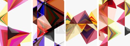 Illustration for Triangle blend geometric concept poster designs for wallpaper, business card, cover, poster, banner, brochure, header, website - Royalty Free Image