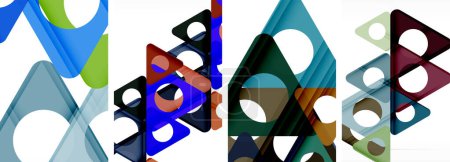 Ilustración de Conjunto de fondo abstracto con triángulos cautivadores. Mezcla armoniosa de geometría y estilo, estos diseños aportan un toque moderno - Imagen libre de derechos