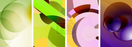 Ilustración de Círculo geométrico abstracto carteles vectoriales. Ilustración de vectores para fondos de pantalla, Banner, Fondo, Tarjeta, Ilustración de libros, landing page - Imagen libre de derechos