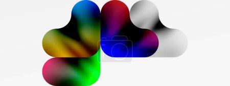 Ilustración de Color fluido metálico con formas abstractas geométricas. Ilustración de vectores para fondos de pantalla, Banner, Fondo, Tarjeta, Ilustración de libros, landing page - Imagen libre de derechos
