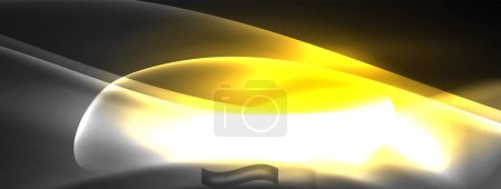 Ilustración de Líneas y ondas con fondo de neón efecto de luz para el fondo de pantalla, tarjeta de visita, cubierta, cartel, bandera, folleto, encabezado, sitio web - Imagen libre de derechos