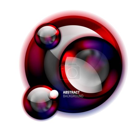 Ilustración de Plantilla de banner de círculo de vidrio abstracto - Imagen libre de derechos
