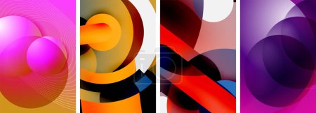 Ilustración de Círculo geométrico abstracto carteles vectoriales. Ilustración de vectores para fondos de pantalla, Banner, Fondo, Tarjeta, Ilustración de libros, landing page - Imagen libre de derechos