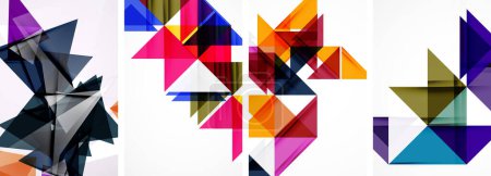Ilustración de Conjunto de póster de triángulo para papel pintado, tarjeta de visita, cubierta, póster, pancarta, folleto, encabezado, sitio web - Imagen libre de derechos