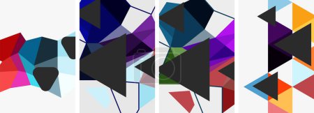 Ilustración de Fondos abstractos geométricos triangulares. Ilustración vectorial para fondo de pantalla, Banner, Fondo, Tarjeta, Ilustración de libros, landing page - Imagen libre de derechos