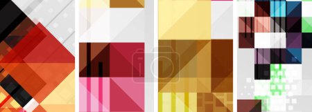 Illustration for Square abstract poster set. Vector Illustration For Wallpaper, Banner, Background, Card, Book Illustration, landing page - Royalty Free Image