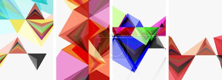 Ilustración de Minimalista triangular geométrico limpio concepto de carteles para papel pintado, tarjeta de visita, cubierta, cartel, pancarta, folleto, encabezado, sitio web - Imagen libre de derechos