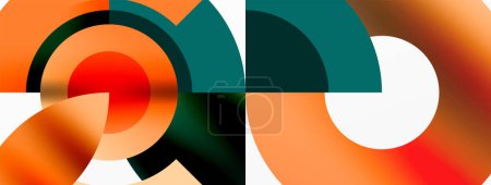 Photo for Round elements and circles geometric minimal composition background. Vector Illustration For Wallpaper, Banner, Background, Card, Book Illustration, landing page - Royalty Free Image