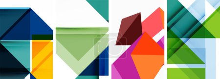 Illustration for Triangle poster geometric background set - Royalty Free Image