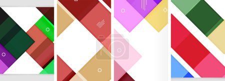 Illustration for Set of colorful square posters business templates. Vector Illustration For Wallpaper, Banner, Background, Card, Book Illustration, landing page - Royalty Free Image