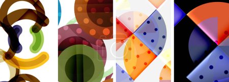 Ilustración de Conjunto de círculos geométricos abstractos carteles. Fondos abstractos para el fondo de pantalla, tarjeta de visita, cubierta, cartel, pancarta, folleto, encabezado, sitio web - Imagen libre de derechos