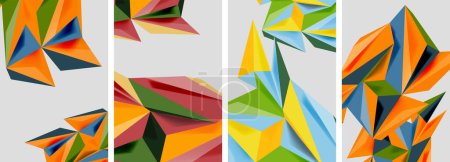 Ilustración de Carteles de mosaico de polietileno bajo triángulo. Ilustración vectorial para fondo de pantalla, Banner, Fondo, Tarjeta, Ilustración de libros, landing page - Imagen libre de derechos