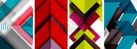 Set of geometric abstract poster backgrounds. Vector illustration For Wallpaper, Banner, Background, Card, Book Illustration, landing page