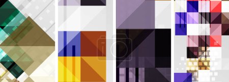 Illustration for Set of colorful square posters business templates. Vector Illustration For Wallpaper, Banner, Background, Card, Book Illustration, landing page - Royalty Free Image