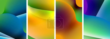 Ilustración de Formas abstractas líquidas con colores degradados. Fondos abstractos para el fondo de pantalla, tarjeta de visita, cubierta, cartel, pancarta, folleto, encabezado, sitio web - Imagen libre de derechos