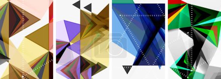 Téléchargez les illustrations : Triangle mélange géométrique concept affiche dessins pour papier peint, carte de visite, couverture, affiche, bannière, brochure, en-tête, site Web - en licence libre de droit