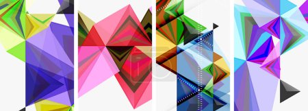 Ilustración de Minimalista triangular geométrico limpio concepto de carteles para papel pintado, tarjeta de visita, cubierta, cartel, pancarta, folleto, encabezado, sitio web - Imagen libre de derechos