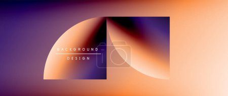 Ilustración de Círculos y formas redondas con gradientes. Fondo abstracto mínimo, formas geométricas redondas, diseño limpio y estructurado - Imagen libre de derechos
