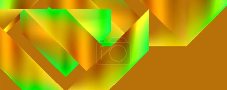 Illustration for Neon color abstract geometric shapes background design. Vector Illustration For Wallpaper, Banner, Background, Card, Book Illustration, landing page - Royalty Free Image