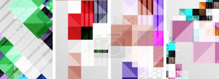 Illustration for Square abstract poster set. Vector Illustration For Wallpaper, Banner, Background, Card, Book Illustration, landing page - Royalty Free Image