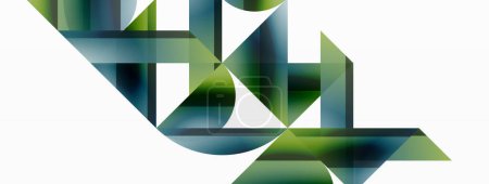 Lebendige Gradienten-Dreiecke und Kreise auf Weiß. Faszinierende Verschmelzung von Formen für digitale Designs, Präsentationen, Website-Banner, Social-Media-Beiträge