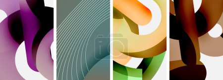 Illustration for Circle geometric abstract vector posters. Vector Illustration For Wallpaper, Banner, Background, Card, Book Illustration, landing page - Royalty Free Image