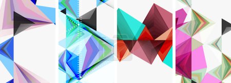 Ilustración de Diseño de póster de concepto geométrico de mezcla triangular para papel pintado, tarjeta de visita, cubierta, póster, pancarta, folleto, encabezado, sitio web - Imagen libre de derechos