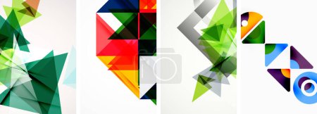 Triangle poster geometric background set