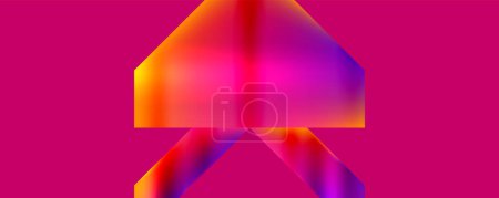 Illustration for Neon colorful geometric shapes. Vector Illustration For Wallpaper, Banner, Background, Card, Book Illustration, landing page - Royalty Free Image