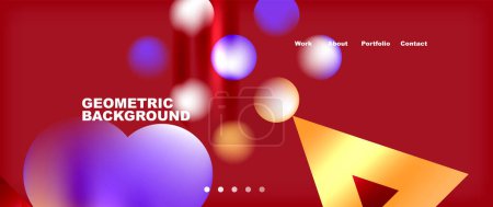 Illustration for Various colorful geometric shapes abstract web template with gradients and light blur effects. Vector Illustration For Wallpaper, Banner, Background, Card, Book Illustration, landing page - Royalty Free Image