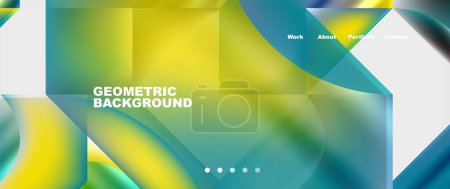 Illustration for Abstract geometric shapes web design page. Vector Illustration For Wallpaper, Banner, Background, Card, Book Illustration, landing page - Royalty Free Image
