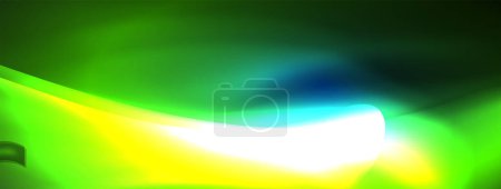 Illustration for Neon light glowing waves and lines background set for wallpaper, business card, cover, poster, banner, brochure, header, website - Royalty Free Image