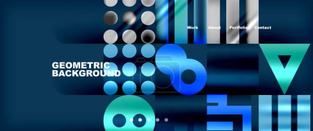Photo for Various colorful geometric shapes abstract web template with gradients and light blur effects. Vector Illustration For Wallpaper, Banner, Background, Card, Book Illustration, landing page - Royalty Free Image