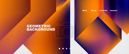Illustration for Abstract geometric shapes web design page. Vector Illustration For Wallpaper, Banner, Background, Card, Book Illustration, landing page - Royalty Free Image