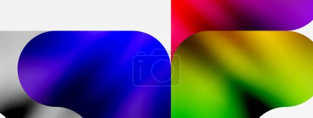 Ilustración de Color fluido metálico con formas abstractas geométricas. Ilustración de vectores para fondos de pantalla, Banner, Fondo, Tarjeta, Ilustración de libros, landing page - Imagen libre de derechos
