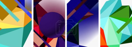 Illustration for Minimal geometry. Circle, line and square design. Trendy techno business template for wallpaper, banner, background or landing - Royalty Free Image