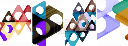 Abstraktes Hintergrundset mit fesselnden Dreiecken. Harmonische Mischung aus Geometrie und Stil, diese Designs bringen modernes Flair