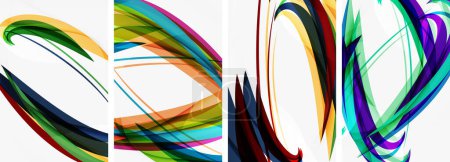 Ilustración de Carteles de onda de colores abstractos para papel pintado, tarjeta de visita, cubierta, cartel, pancarta, folleto, encabezado, sitio web - Imagen libre de derechos