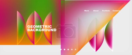 Illustration for Colorful gradients with abstract geometric shapes. Vector Illustration For Wallpaper, Banner, Background, Card, Book Illustration, landing page - Royalty Free Image