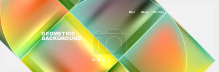 Illustration for Round triangles and squares web site page template. Vector Illustration For Wallpaper, Banner, Background, Card, Book Illustration, landing page - Royalty Free Image